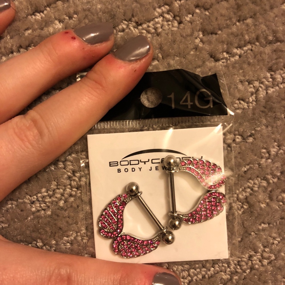 14G angie wing nipple rings